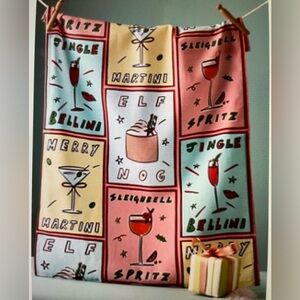 ❤️ ANTHROPOLOGIE NEPHTHYS ILLUSTRATED HOLIDAY DISH TOWEL NEW